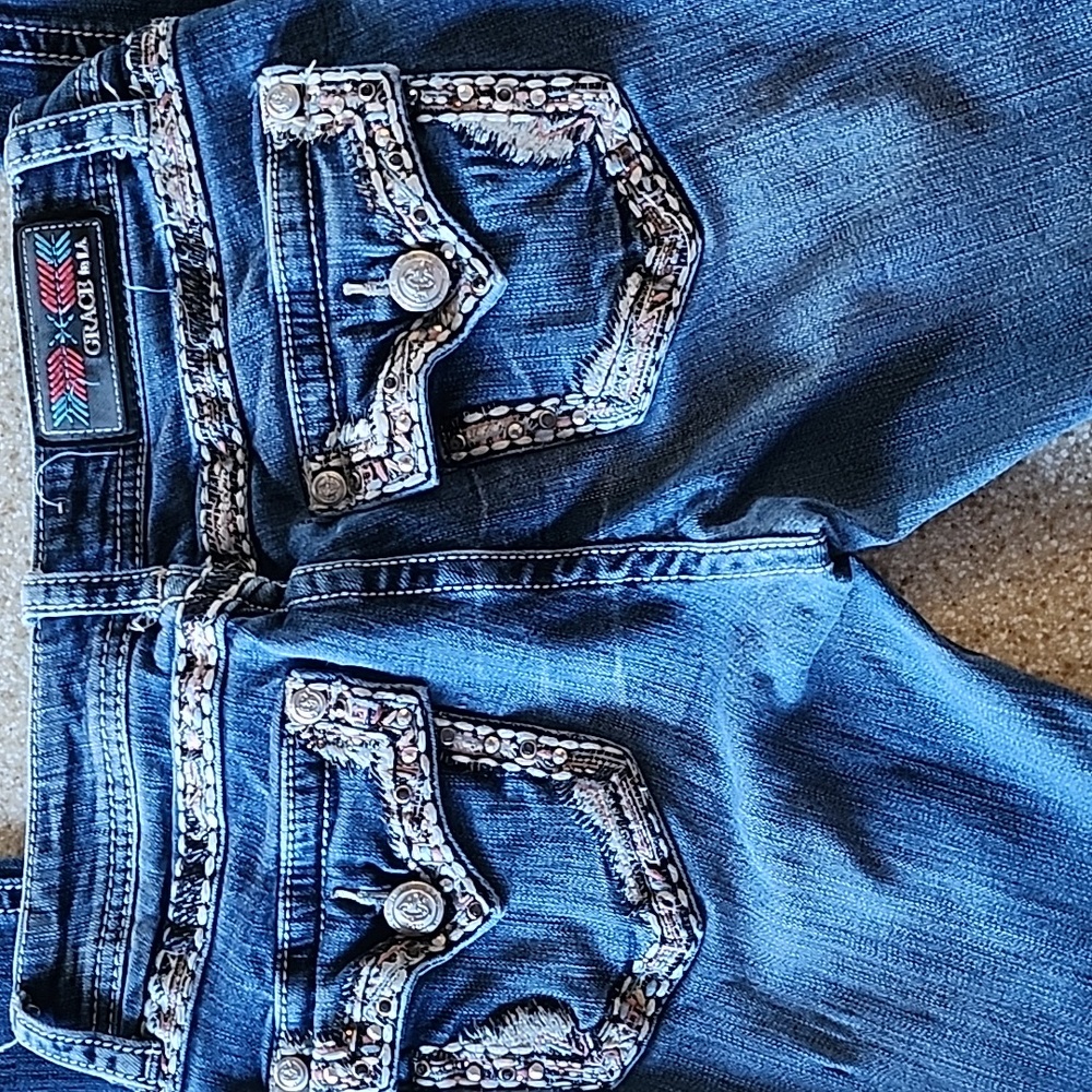 Grace In LA Skinny Ankle Jeans, Size  27 - Picture 3 of 14